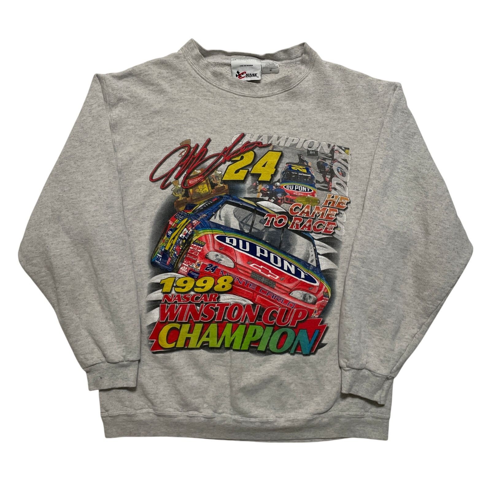 NASCAR VTG Y2K 90s Nascar Winston Cup Jeff Gordon Gray Sweatshirt M Size US M / EU 48-50 / 2 - 1 Thumbnail