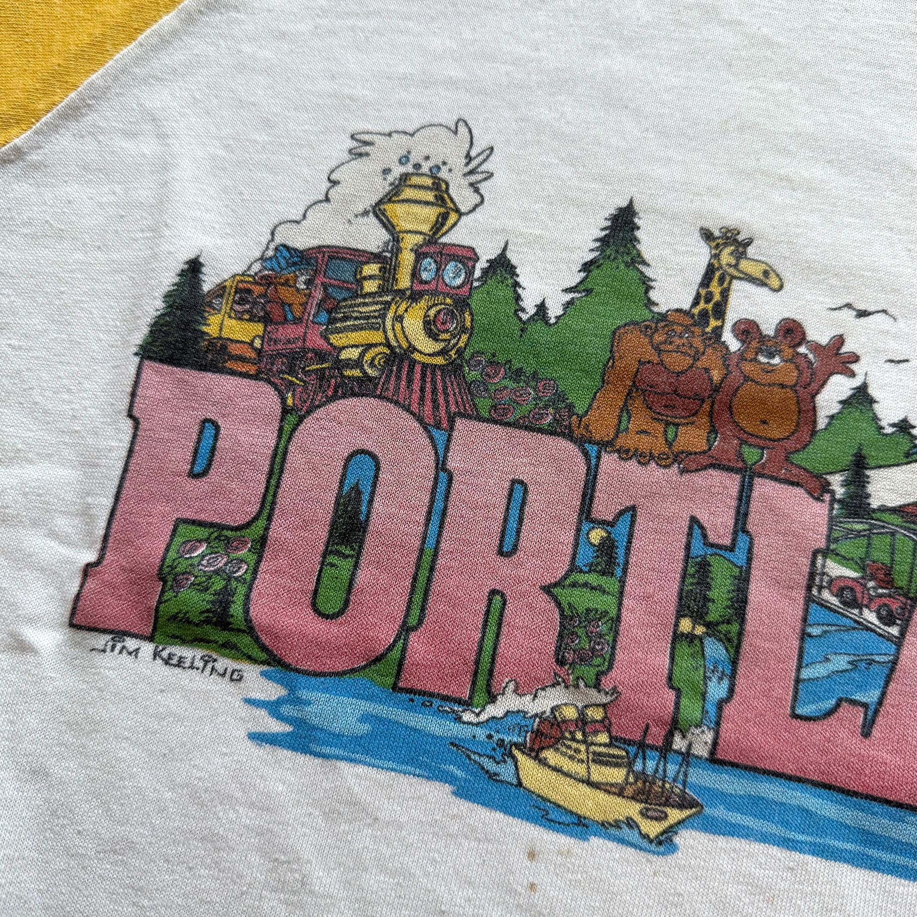 Vintage 1980s Portland Oregon Cascade Mountain Tee Co Raglan Tee Size US S / EU 44-46 / 1 - 5 Thumbnail