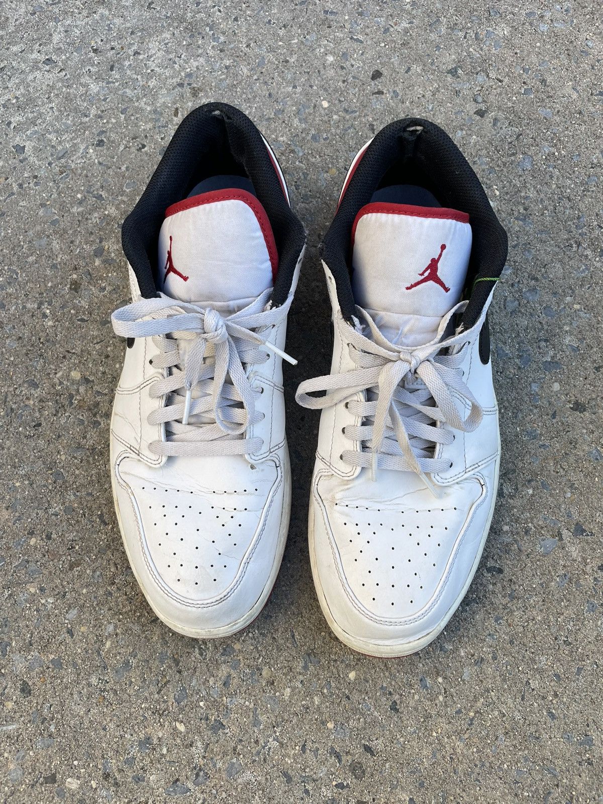 Jordan Brand Jordan 1 Low White University Red Black Size US 13 / EU 46 - 3 Thumbnail