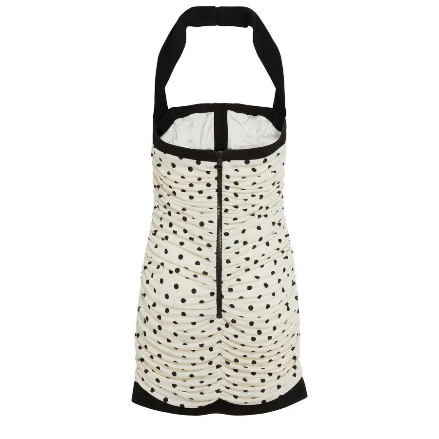 Balmain o1s1wg110125 Polka Dot Mini Dress in White Black Size S / US 4 / IT 40 - 2 Thumbnail
