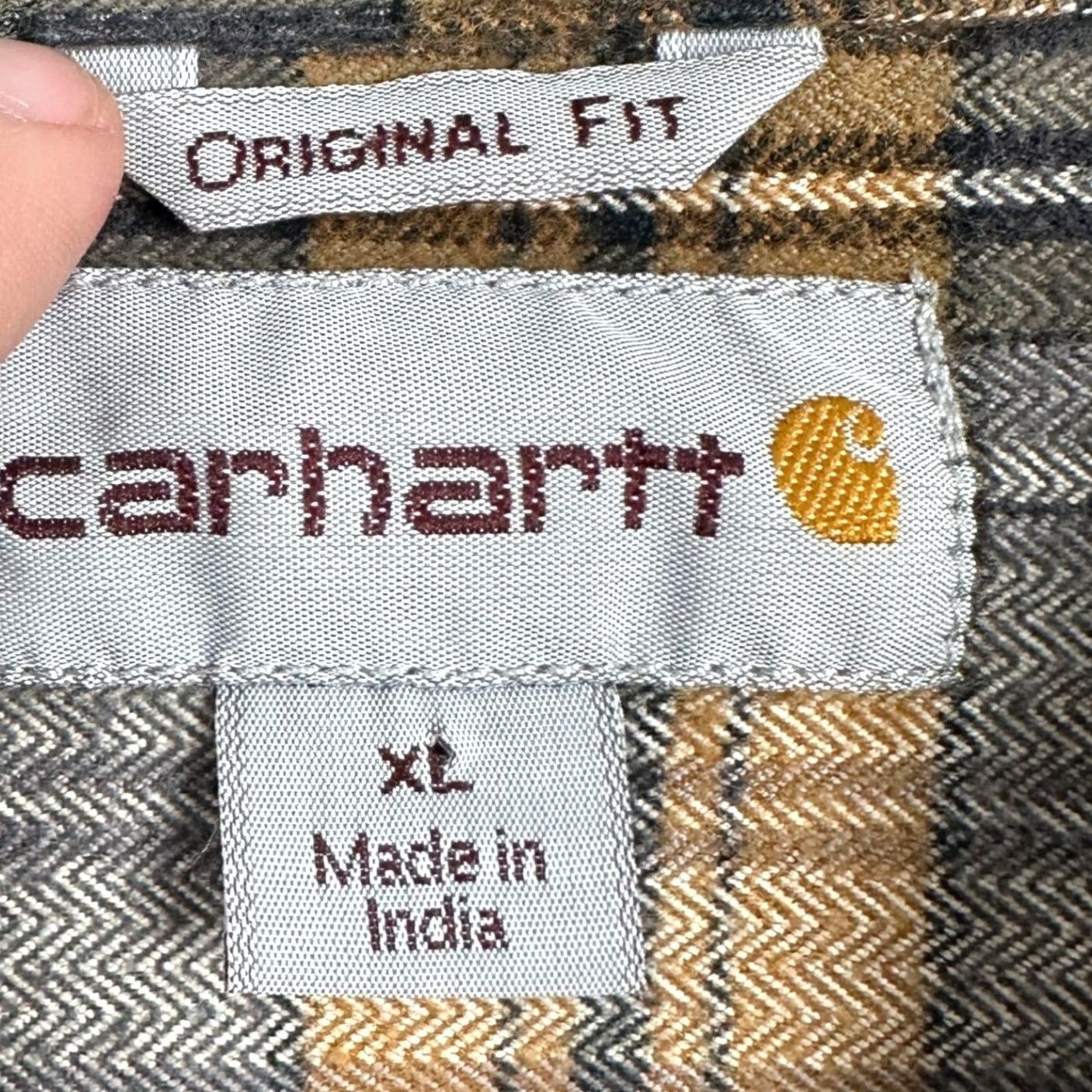 Carhartt Carhartt Shirt Mens XL Brown Original Fit Flannel Button Up Plaid Workwear EUC Size US XL / EU 56 / 4 - 4 Thumbnail