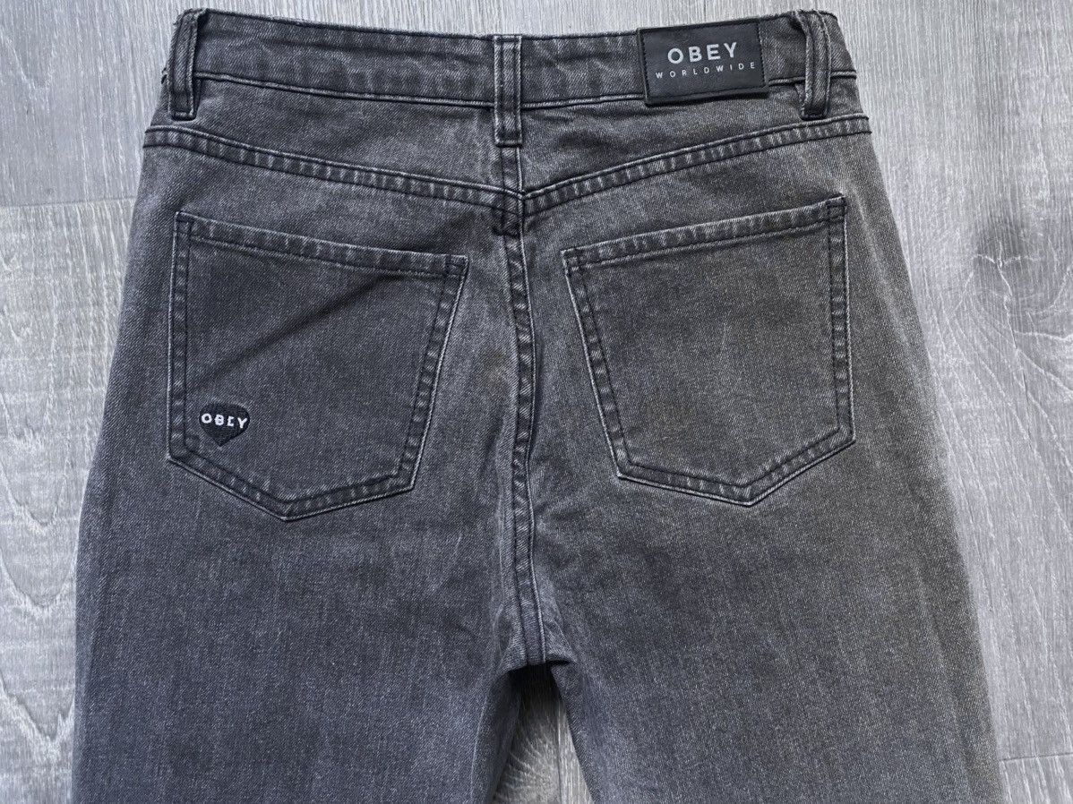 Obey Women’s Obey Worldwide Torn Distress Gray Cotton Jeans Denim Size 26" / US 2 / IT 38 - 21 Thumbnail