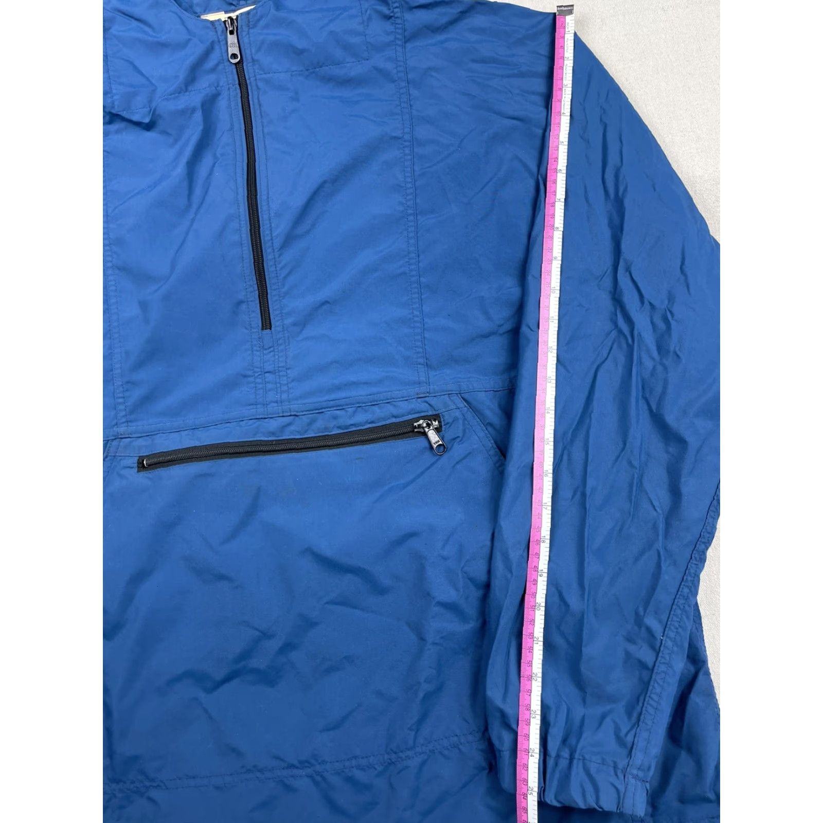 Vintage VINTAGE LL BEAN Windbreaker Jacket Hooded Anorak Mens L Blue Nylon 1/4 Zip All Seasons USA 90s Mens Size US L / EU 52-54 / 3 - 6 Thumbnail