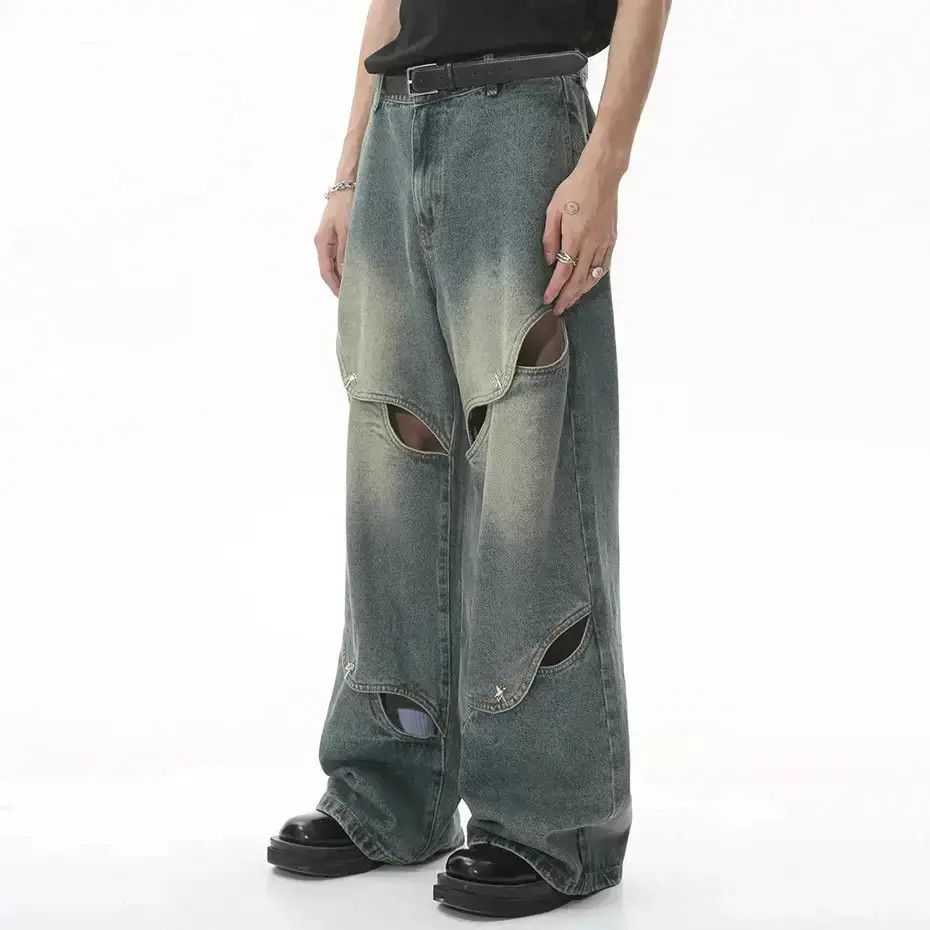 Japanese Brand Hollow Out Luxury Baggy Jeans Size US 32 / EU 48 - 1 Thumbnail