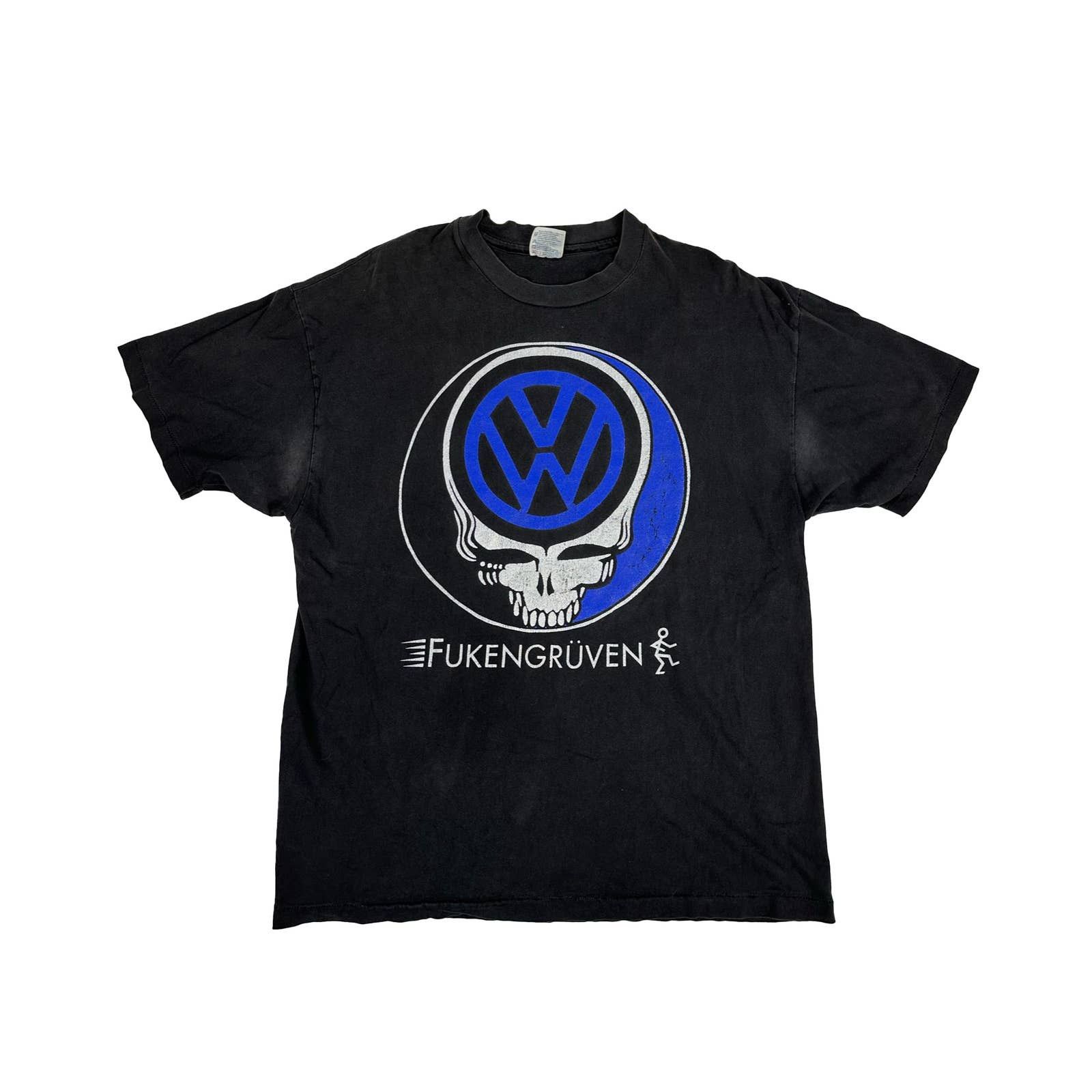 image of Vintage Grateful Dead Volkswagen 'fukengruven' Skull Tee in Black, Men's (Size XL)