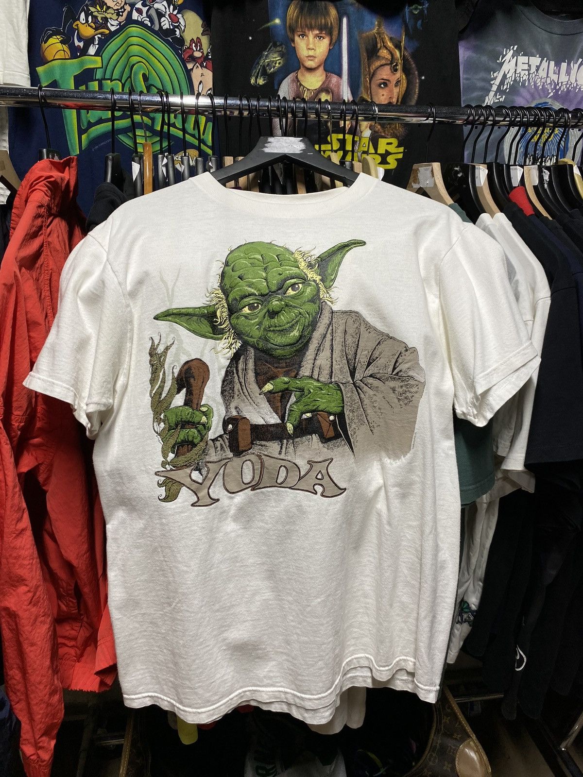 Vintage Vtg 90’s Star Wars Yoda T-Shirt Shirt Vtg Movie Tee Large Size US L / EU 52-54 / 3 - 1 Thumbnail