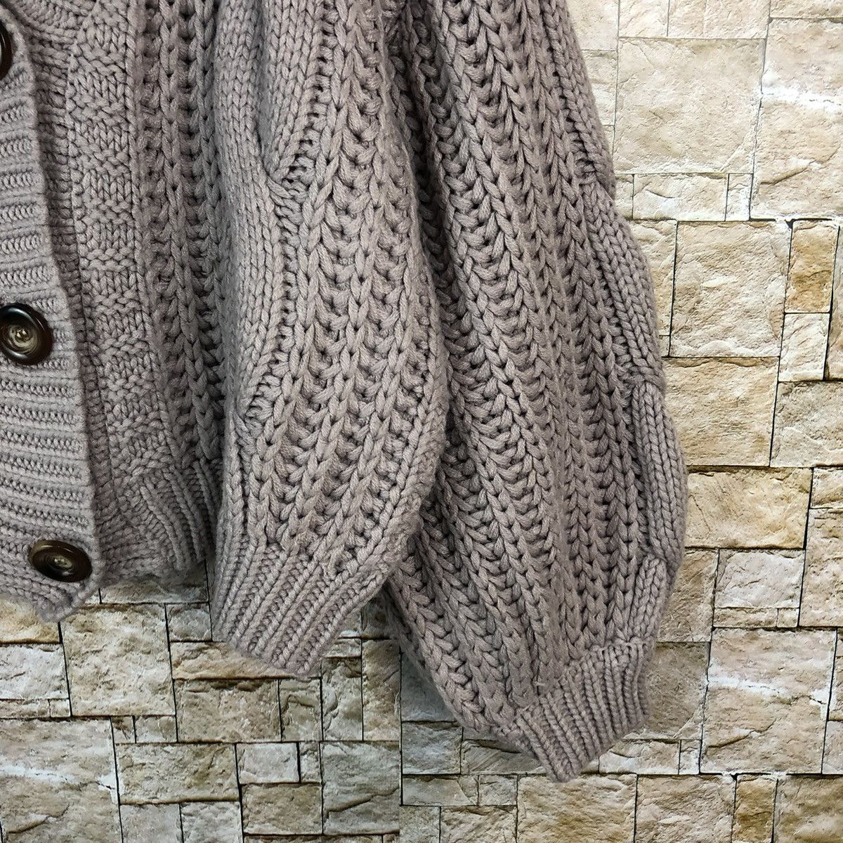 Aran Isles Knitwear A.G. Plus Park Ave Purple Cardigan cable Knitwear #A1081 Size L / US 10 / IT 46 - 7 Thumbnail