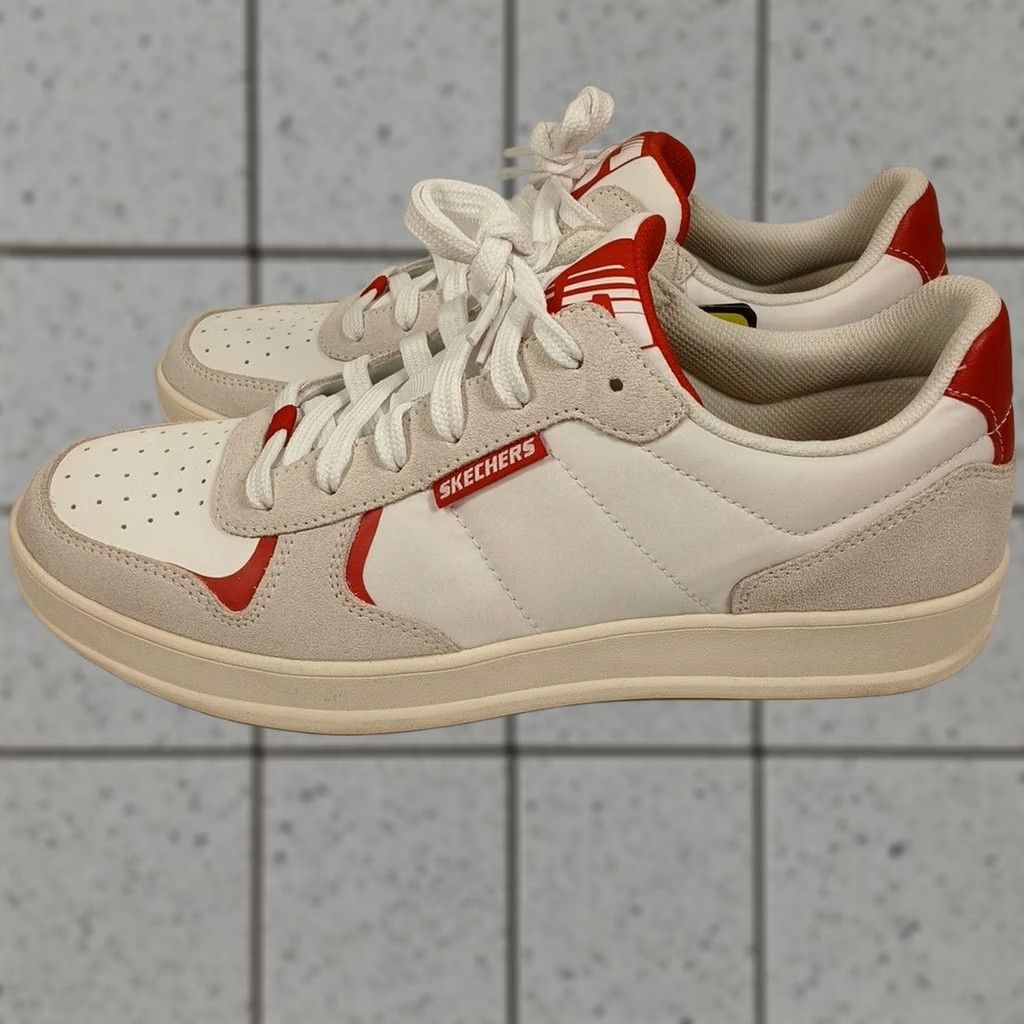 SKECHERS SKECHERS Mens White Red Sneakers Size 10 Low Top Casual Street Shoes NWOB Size US M / EU 48-50 / 2 - 1 Thumbnail
