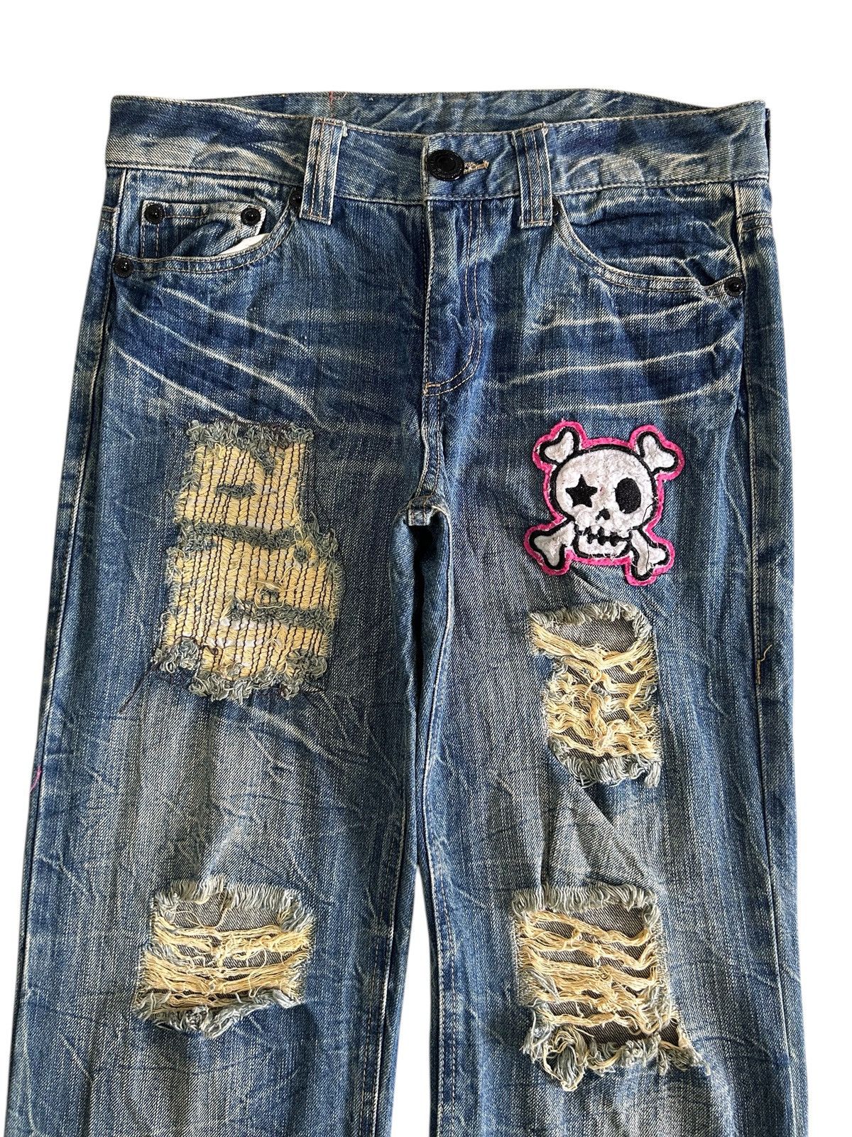 Japanese Brand × Vintage Vintage Japanese BACK & FORTH Distressed Jeans Punk Style Size US 31 - 2 Thumbnail