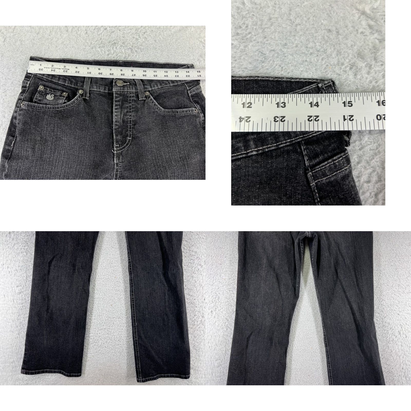 Gloria Vanderbilt Mudd Jeans Womens Bootcut Denim Black 26 Mid Rise 27x30 5-Pocket Embroidered Logo Cowboy Southwestern Designer Vintage No Size 26" / US 2 / IT 38 - 9 Thumbnail