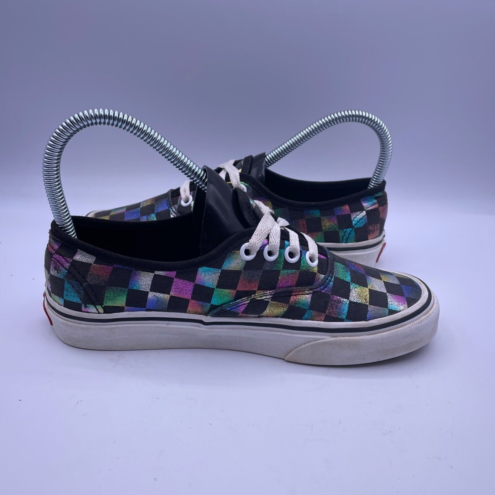 Vans Vans Authentic Iridescent Check Black Canvas Shoes Womens 6 Size US 6 / IT 36 - 5 Thumbnail