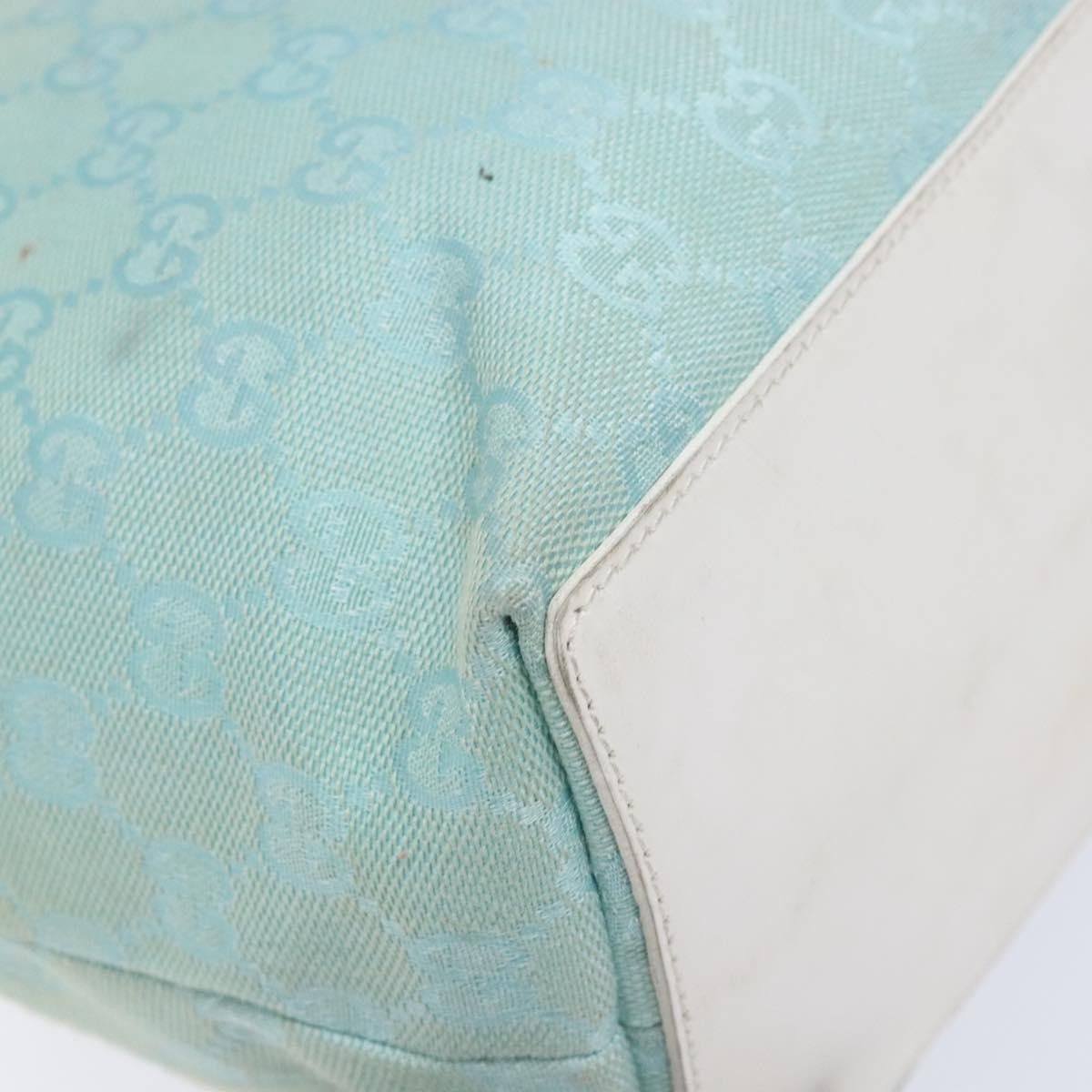 Gucci GUCCI GG Canvas Tote Bag Turquoise Blue Gold 002 002 Size ONE SIZE - 13 Thumbnail