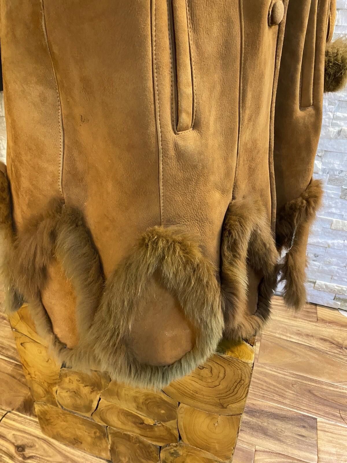 Other Vintage Deri Sarayi Shearling Lambskin Suede Fur Trim Jacket Size M / US 6-8 / IT 42-44 - 5 Thumbnail