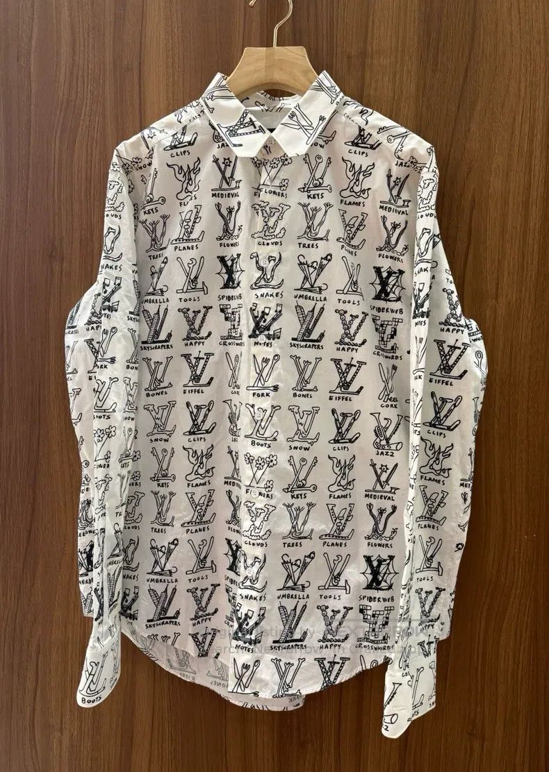 Louis Vuitton Gesture Full Print White Shirt