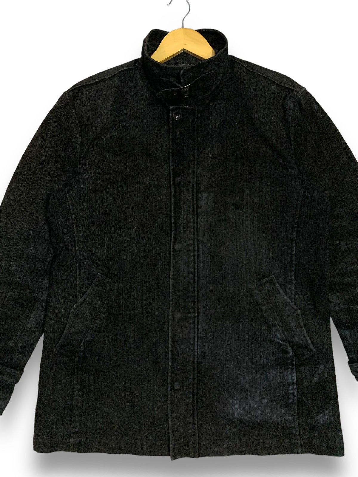 Kansai Yamamoto Kansai Yamamoto Buckle Collar Bondage Faded Denim Jacket Size US L / EU 52-54 / 3 - 4 Thumbnail