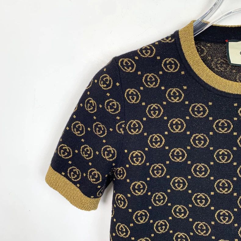 Gucci Gucci Color block logo jacquard full-printed wool round-nec Size US L / EU 52-54 / 3 - 3 Thumbnail