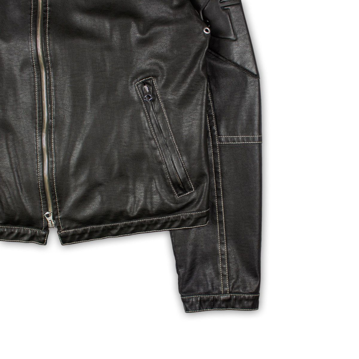 Armani Armani jeans Embossed Leather Biker Jacket Size US L / EU 52-54 / 3 - 5 Thumbnail