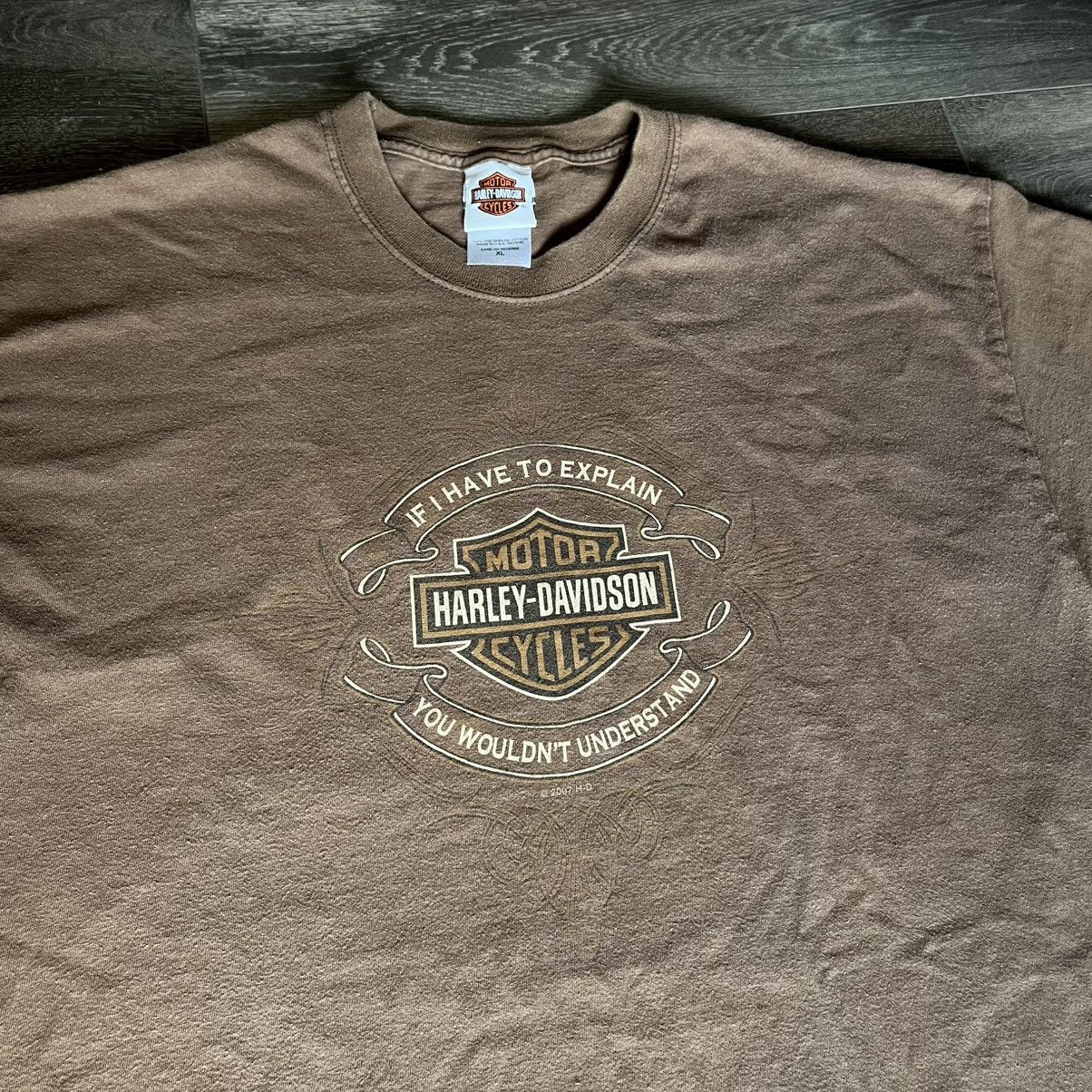 Harley Davidson Vintage 2000s Harley Davidson Tribal Lake Shore Graphic Tee Size US XL / EU 56 / 4 - 3 Thumbnail