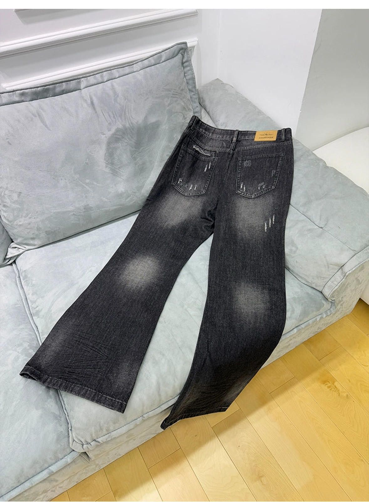 Vintage Black Wide Leg Denim Jeans, Relaxed Fit Jeans Size US 30 / EU 46 - 7 Thumbnail