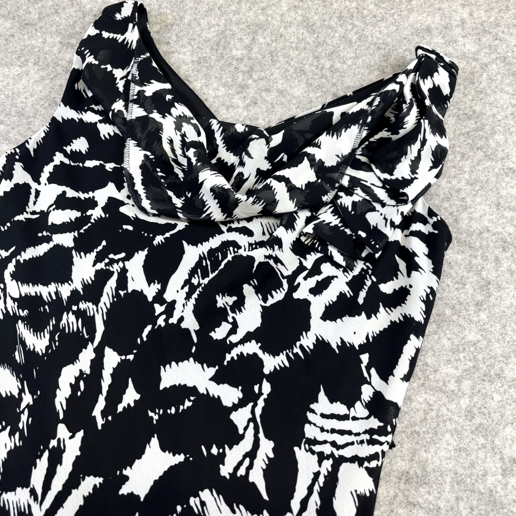 Vintage Debenhams Collection Dress cowl neck Black / White sleeveless Women UK12 Dress Size XL / US 12-14 / IT 48-50 - 3 Thumbnail