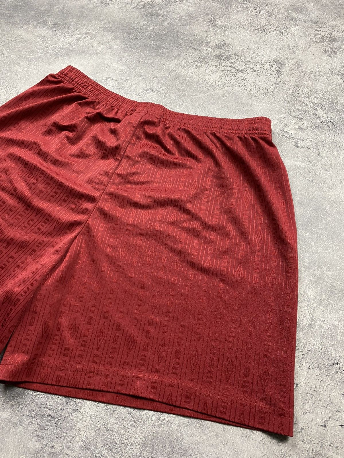 Umbro Vintage Umbro Monogram Soccer Red Shorts Rare Logo 90s Size US 38 / EU 54 - 14 Thumbnail