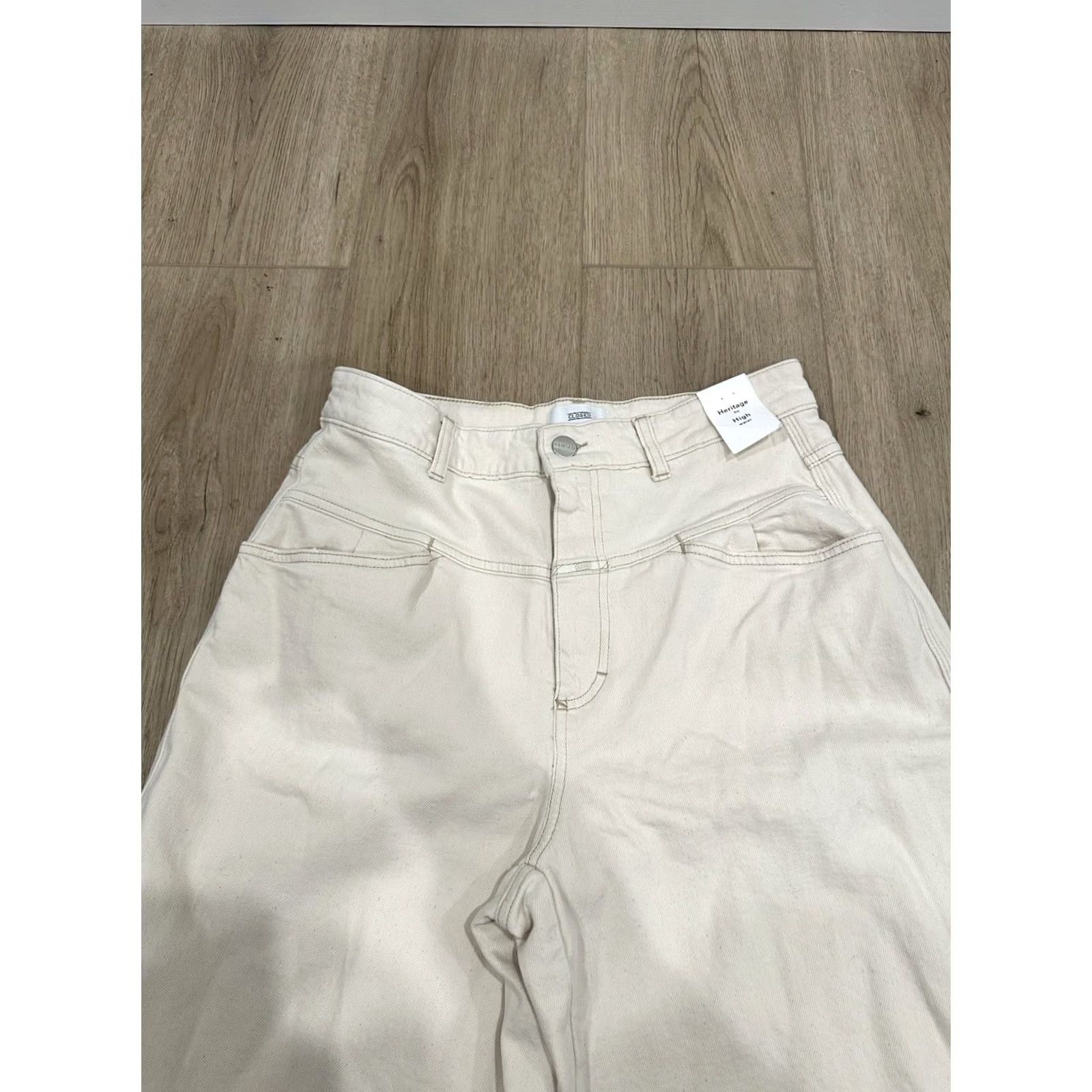 CLOSED NWT CLOSED Ivory Wide-Leg Denim Jeans 29 High Waist Flared-x Heritage Fit 5-Pocket Size 29 Womens Jeans Size 29" - 5 Thumbnail