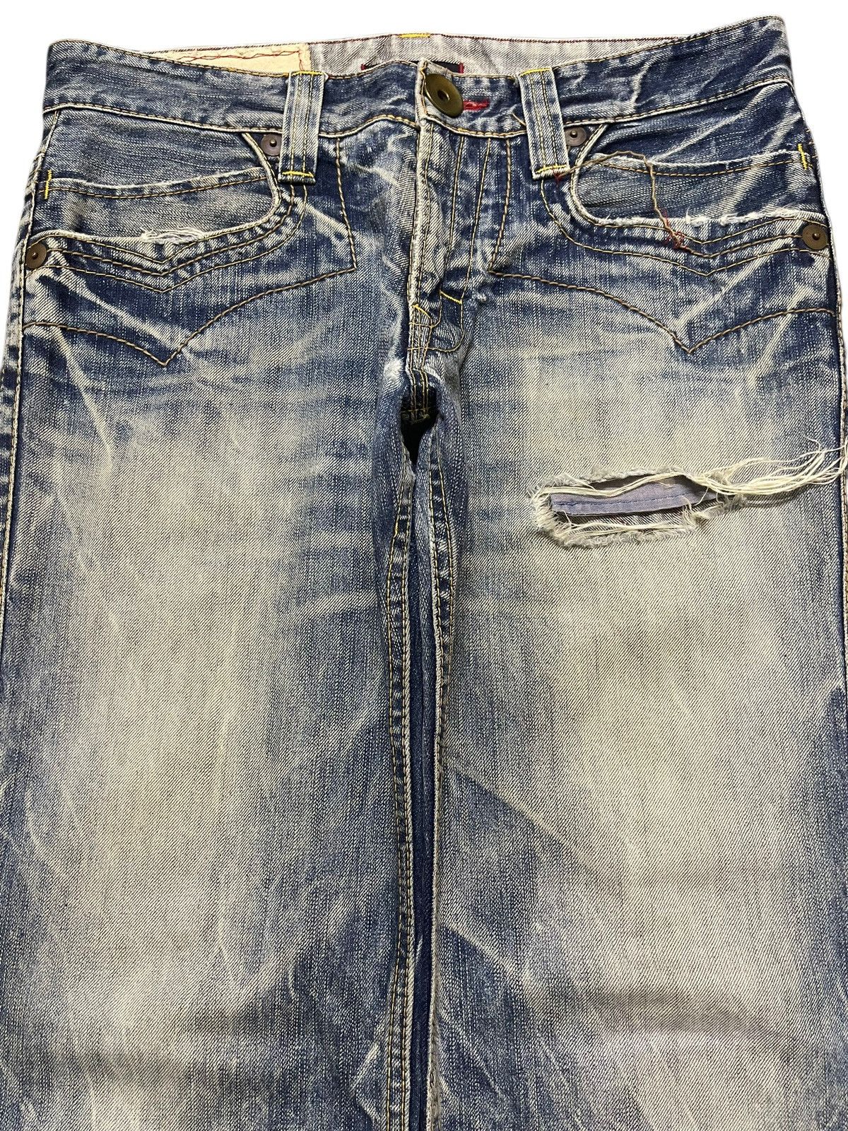If Six Was Nine Vintage Japanese Brand Faded Thunder Wash Style Loose Jeans Size US 32 / EU 48 - 3 Thumbnail