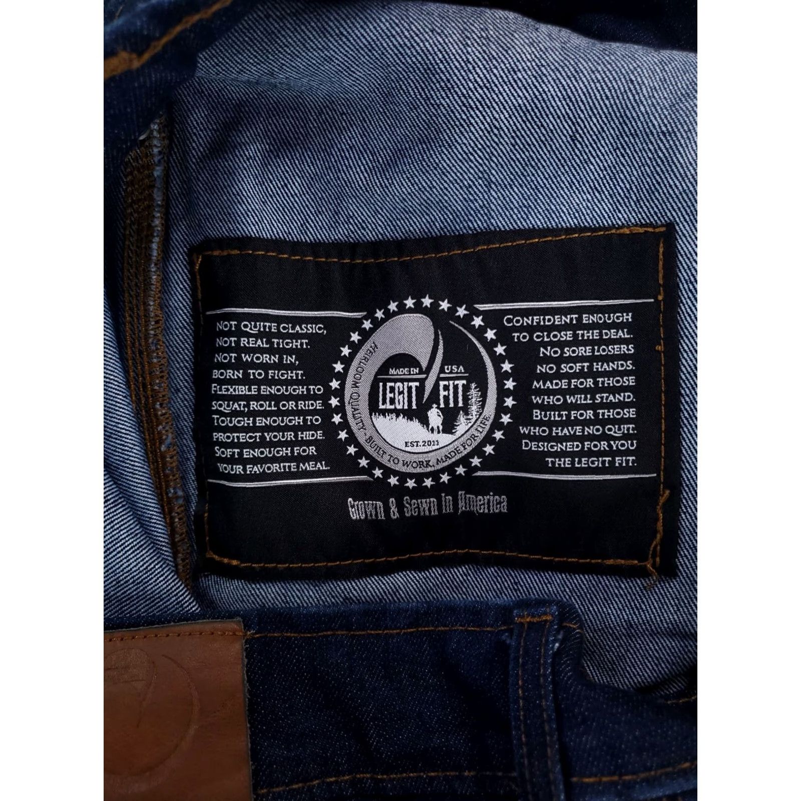 Vintage Origin Jeans Made USA Legit Fit Mens Jeans 39 x 28.5 Blue Straight Size US 39 - 4 Thumbnail