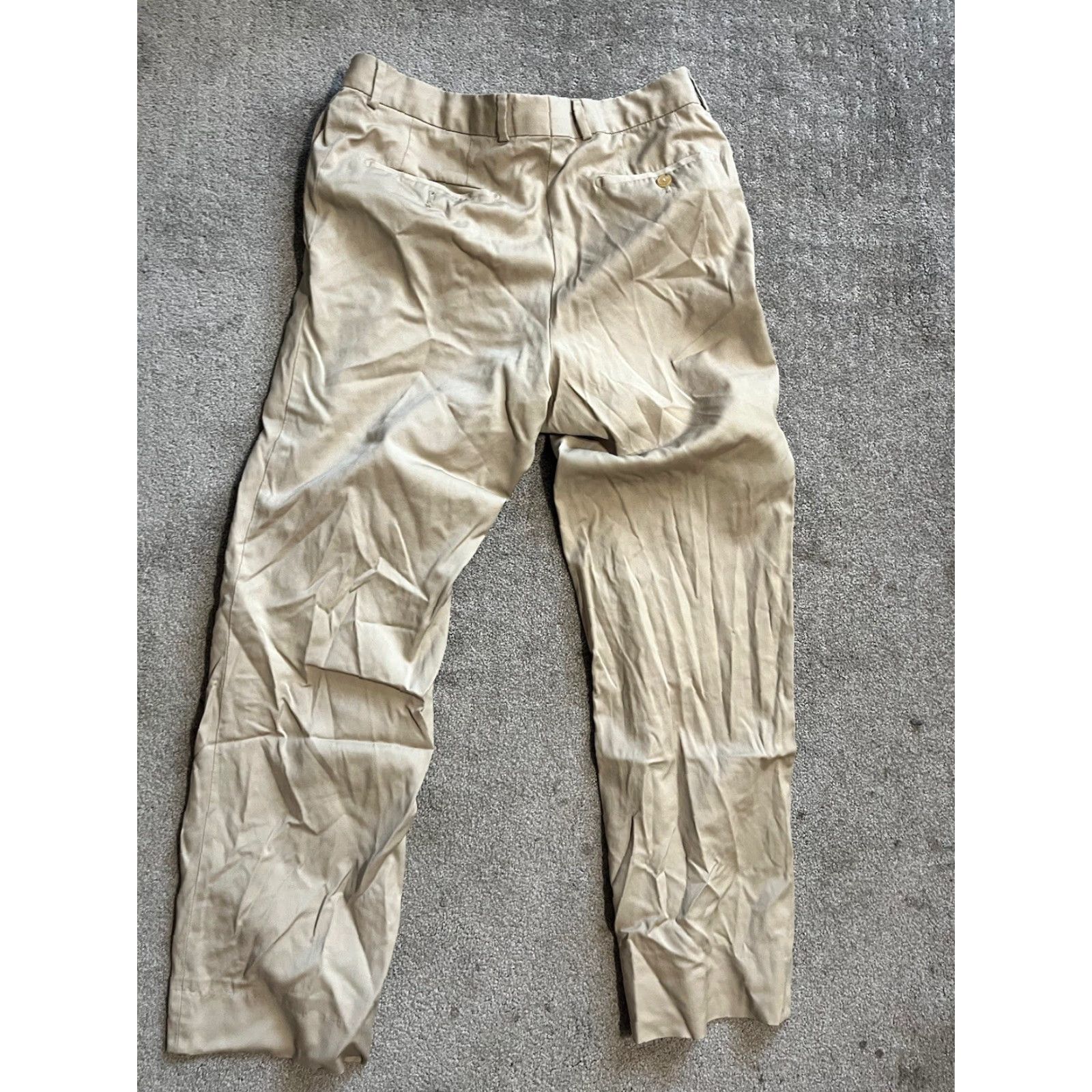 Hugo Boss HUGO BOSS Dress Pants Mens US 36x29 Beige 100% Wool Flat Front Tapered Inseam 29" Regular Mid Rise Size US 36 / EU 52 - 4 Thumbnail