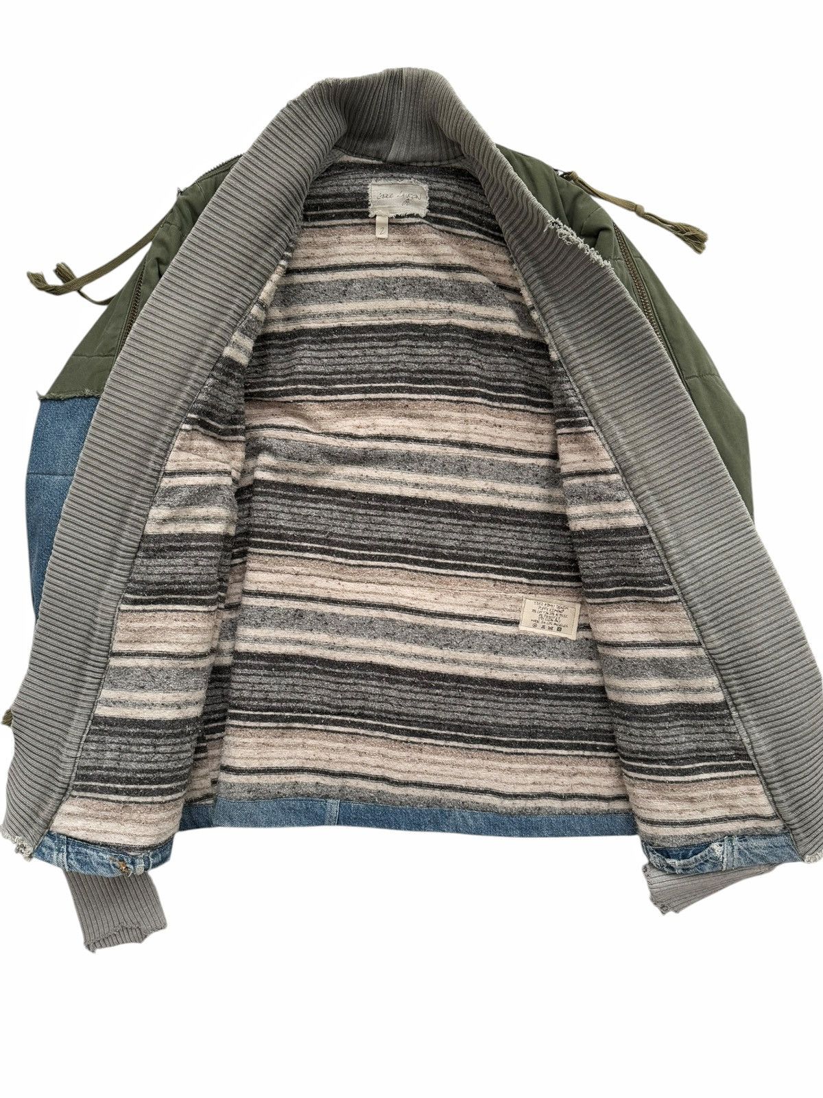 Greg Lauren GRAIL Double Layer Denim Military Cloth Arm Zip Bomber Size US M / EU 48-50 / 2 - 12 Thumbnail