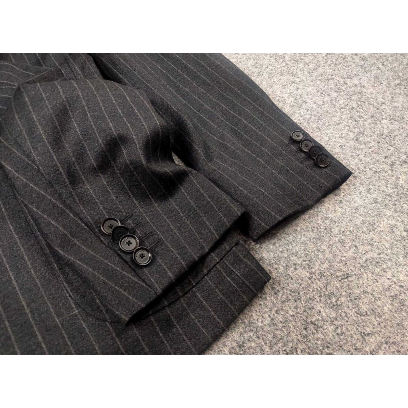 Paoloni Paoloni Quarantotto Reda Super 110s Wool Gray Striped Blazer Pants Suit Size 40R - 7 Thumbnail