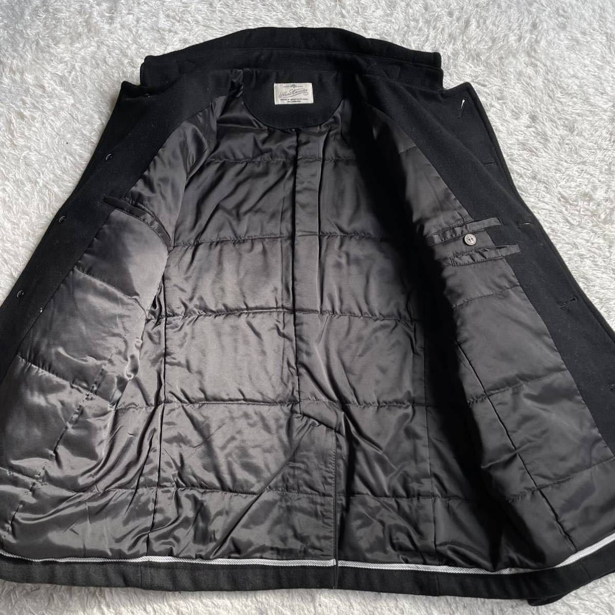 NANO universe Padded Black Melton Wool Marine Coat Size US M / EU 48-50 / 2 - 8 Thumbnail