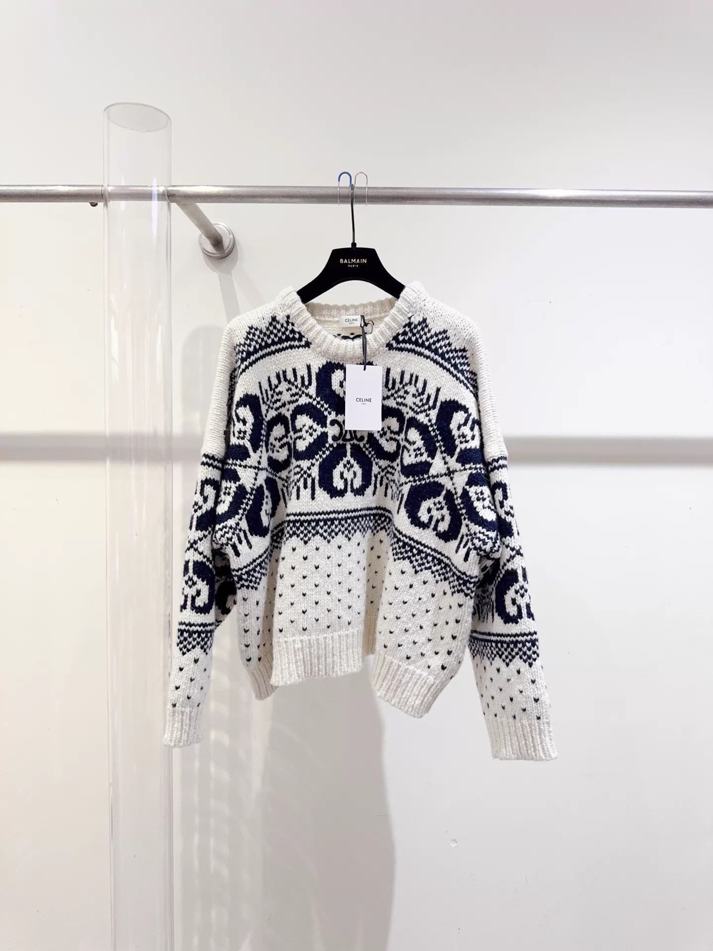 Celine Celine Triomphe Fair Isle Wool-Cashmere Sweater M Size M / US 6-8 / IT 42-44 - 1 Thumbnail
