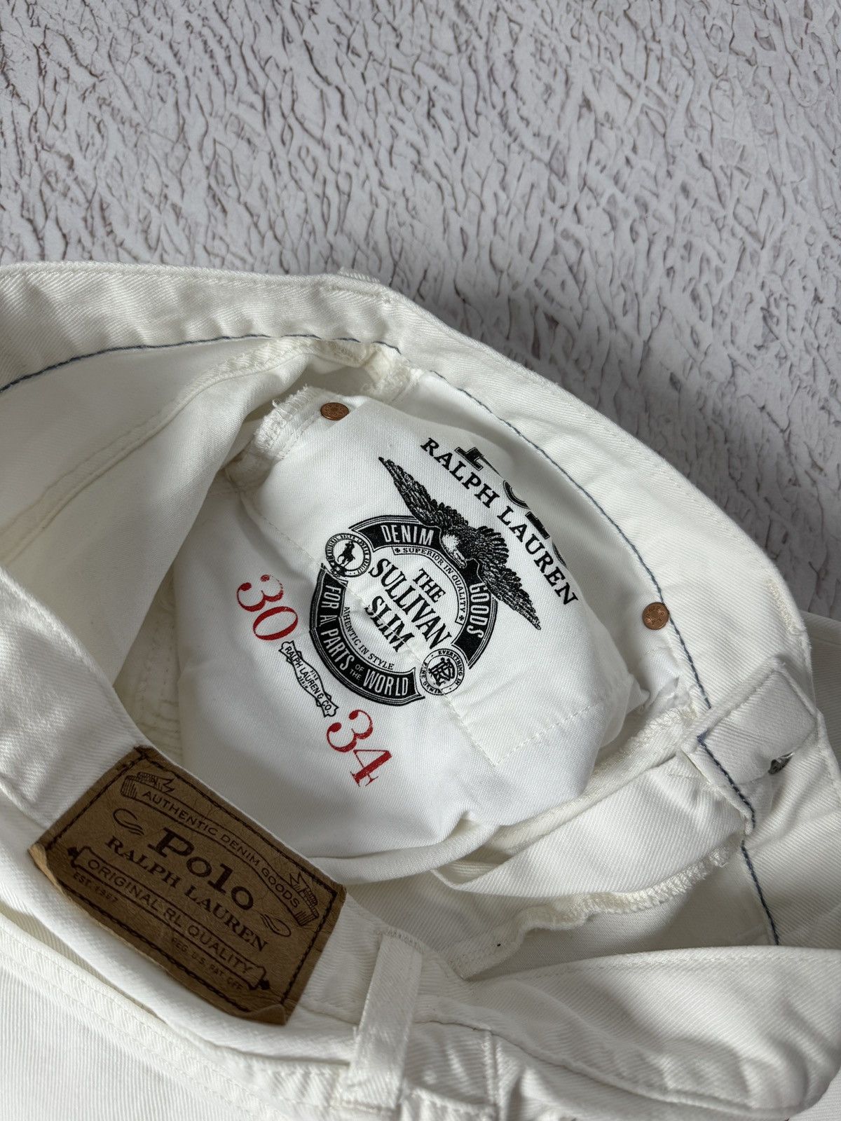Polo Ralph Lauren Polo Ralph Lauren white distressed denim jeans pants Size US 30 / EU 46 - 13 Thumbnail