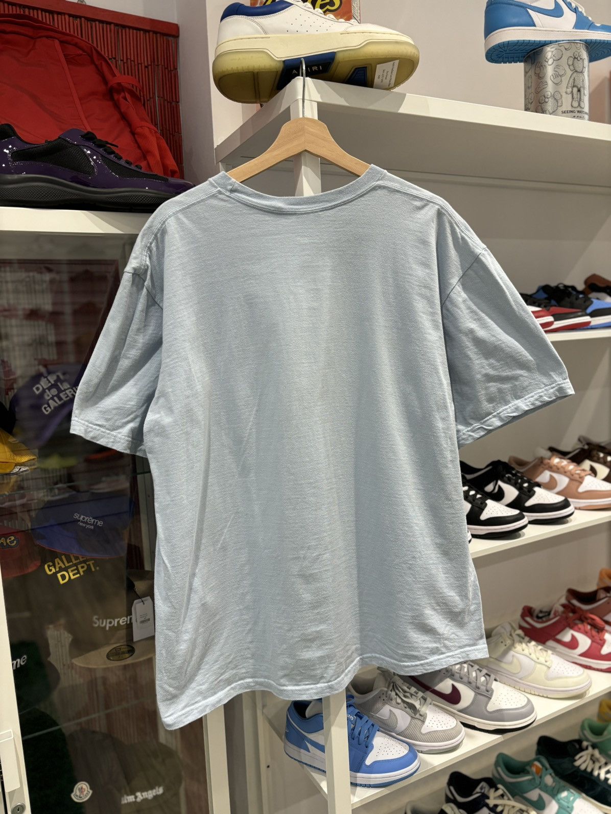 Supreme Supreme Middle Finger to the World Tee Light Blue Size US XL / EU 56 / 4 - 5 Thumbnail