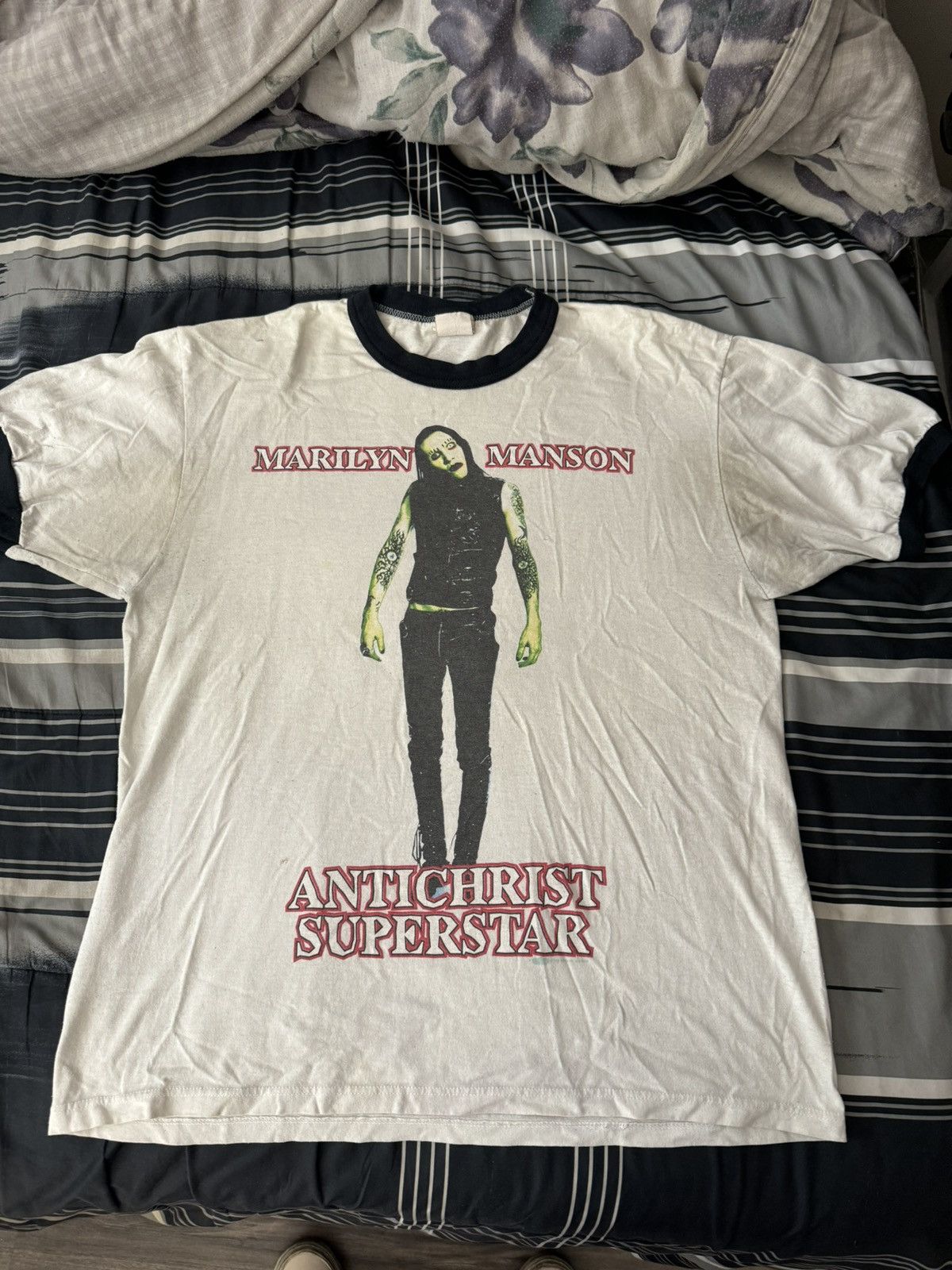 Vintage Marilyn Manson Antichrist Superstar Concert T Shirt 1996 Size US XL / EU 56 / 4 - 1 Thumbnail