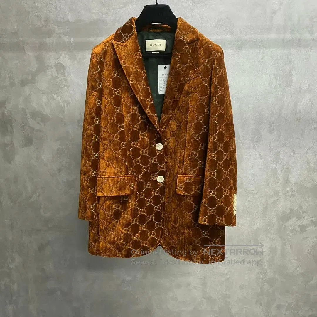 Gucci Gucci Brown Logo Print Jacket Coat. Size US XXS / EU 40 - 1 Thumbnail