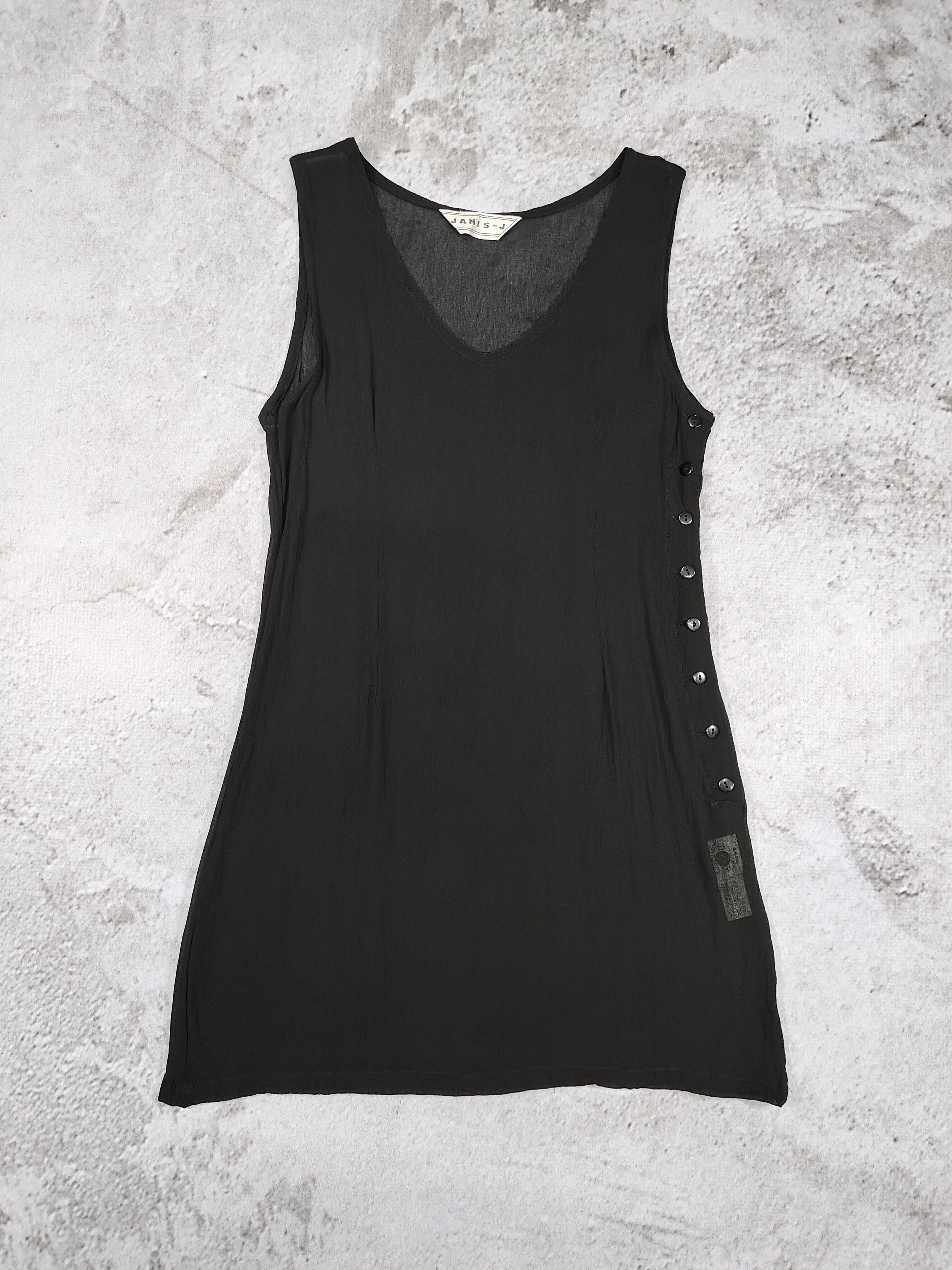 Japanese Brand 2000s JANIS-J🇯🇵Sheer Rayon Side Button Minimalist Layering Size M / US 6-8 / IT 42-44 - 5 Thumbnail