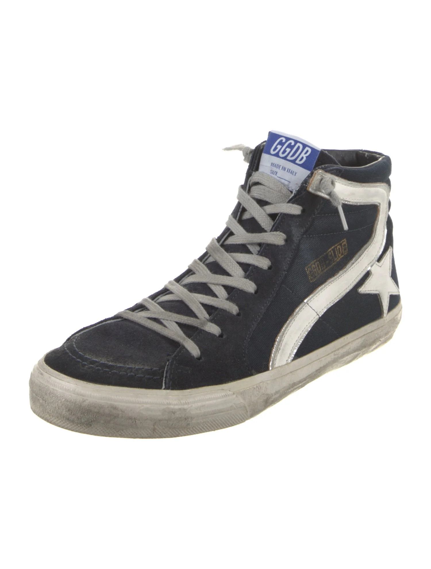 Golden Goose o1w1db10425 Slide Denim High Top Sneakers in Blue/White Size US 9 / EU 42 - 3 Thumbnail