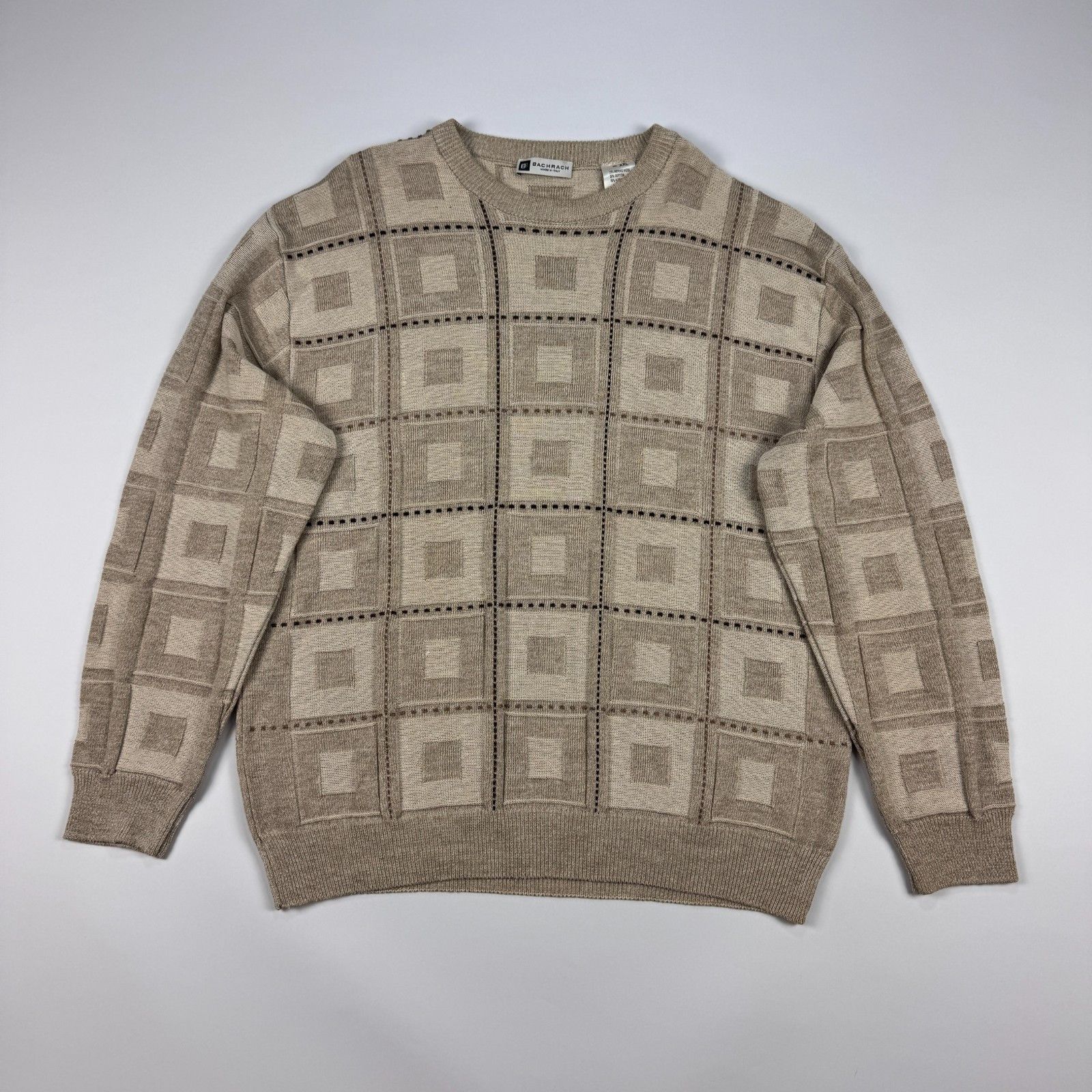 Bachrach Bachrach Sweater XXL Made In Italy Merino Wool Geometric Size US XXL / EU 58 / 5 - 7 Thumbnail