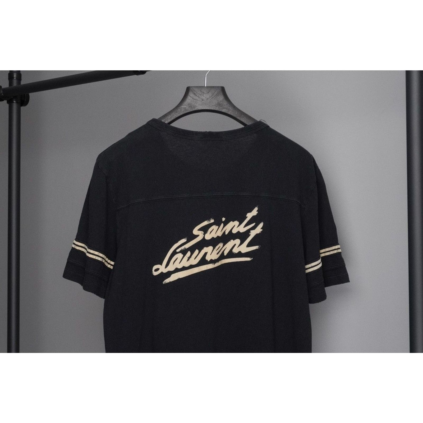 Saint Laurent Paris Saint laurent 50s big back classic logo distressed tee shirt Size US M / EU 48-50 / 2 - 6 Thumbnail