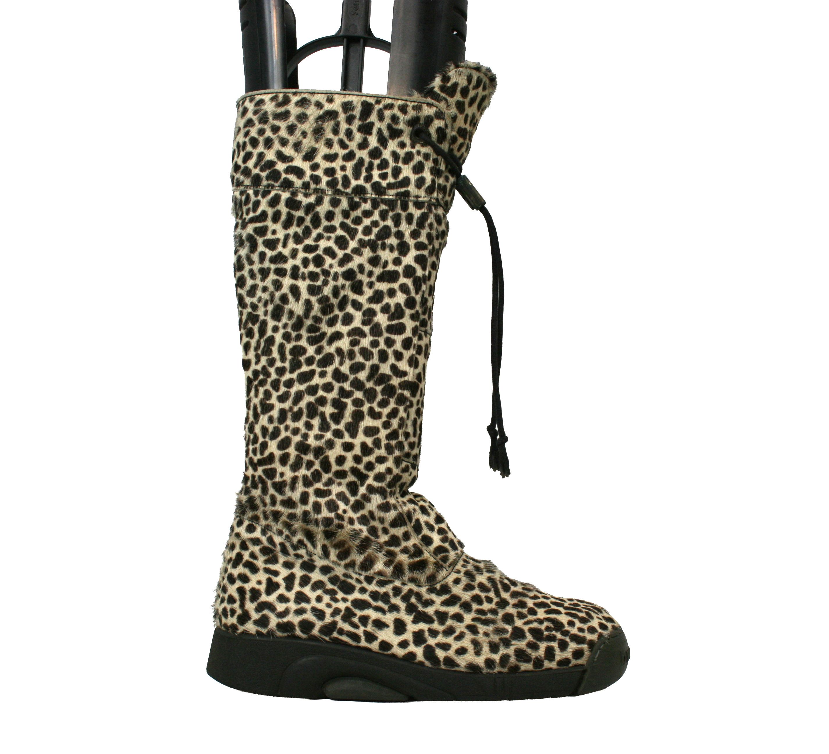 Japanese Brand Bumper Leopard Y2K Knee High Fur Hair Boots Size US 5 / IT 35 - 3 Thumbnail
