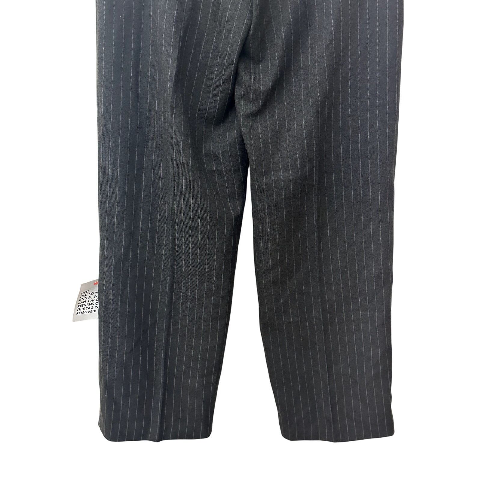 Topshop Topshop Trousers Pinstriped Button Fly Pleated Gray W 4 NWT Size 27" / US 4 / IT 40 - 6 Thumbnail