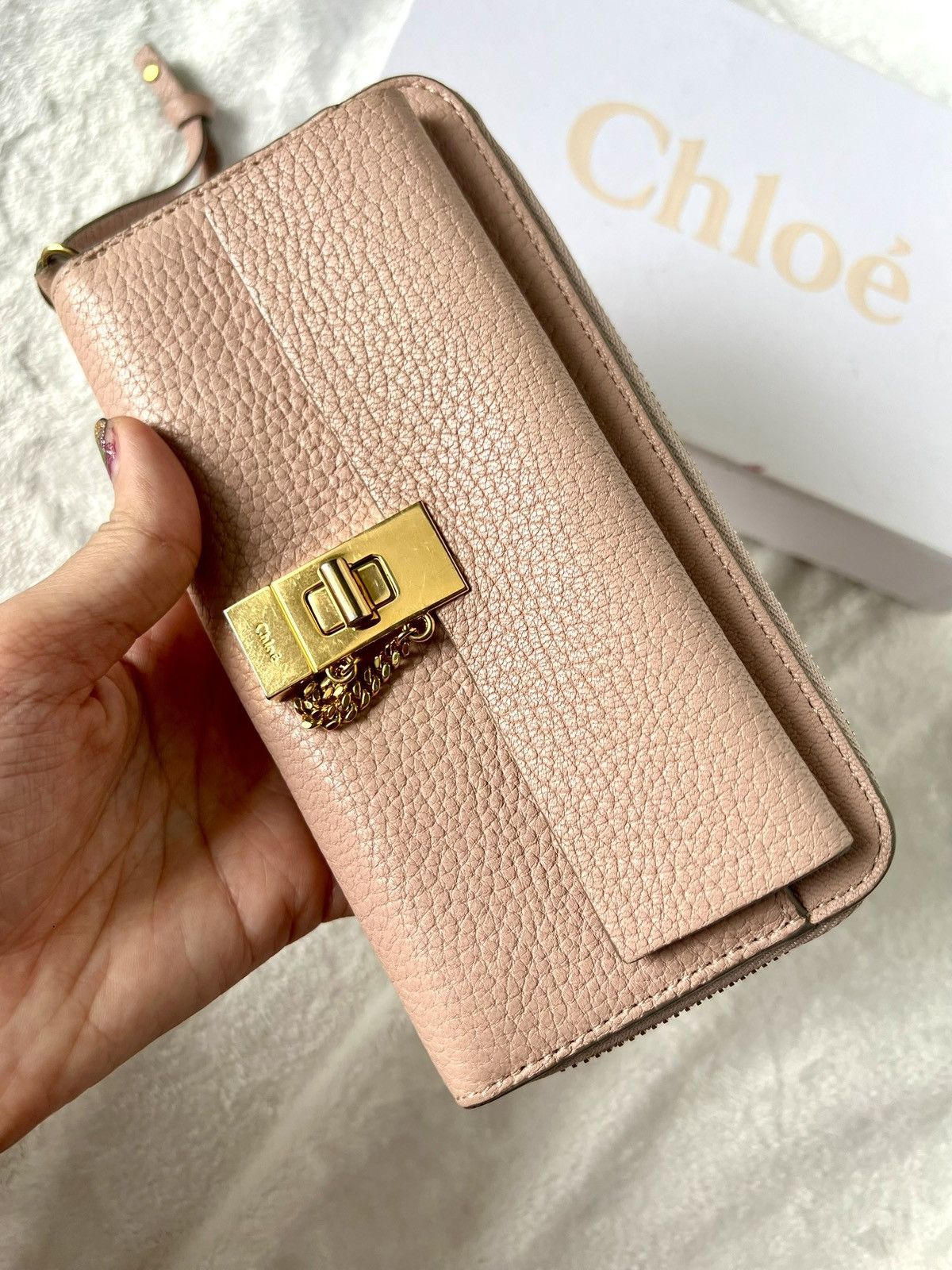 Chloe Chloe Drew Long Wallet – Dusty Pink Size ONE SIZE - 2 Thumbnail