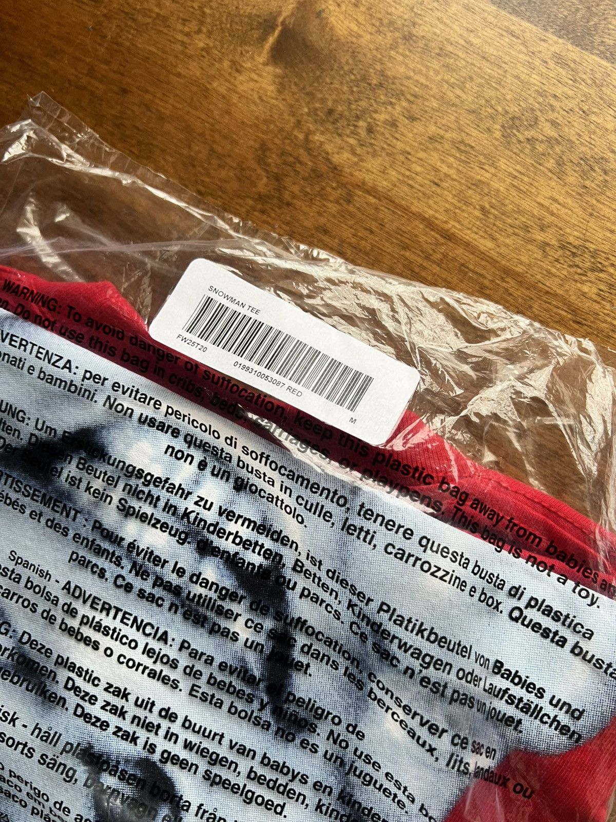 Supreme Supreme Snowman Tee Red FW25 Size US M / EU 48-50 / 2 - 5 Thumbnail