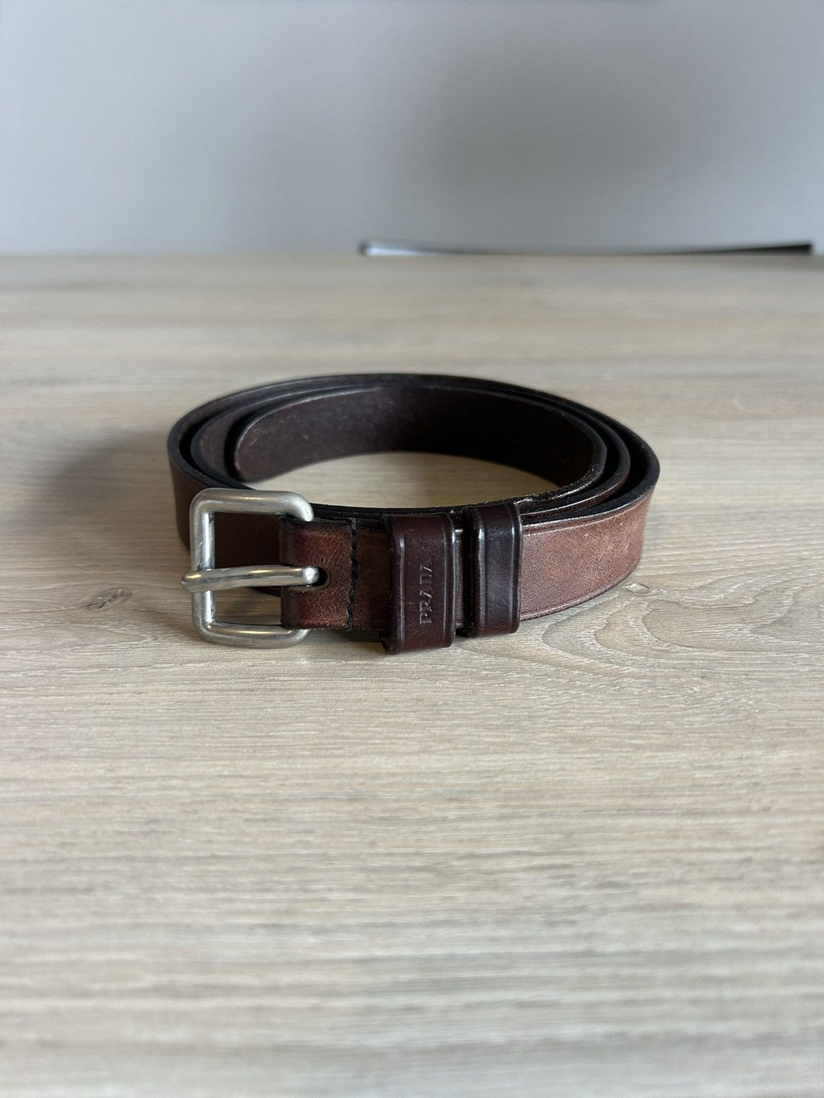 Dark Brown Prada Used Belt Belt Prada Brown size 75 cm in Suede - 40431593 main image 3