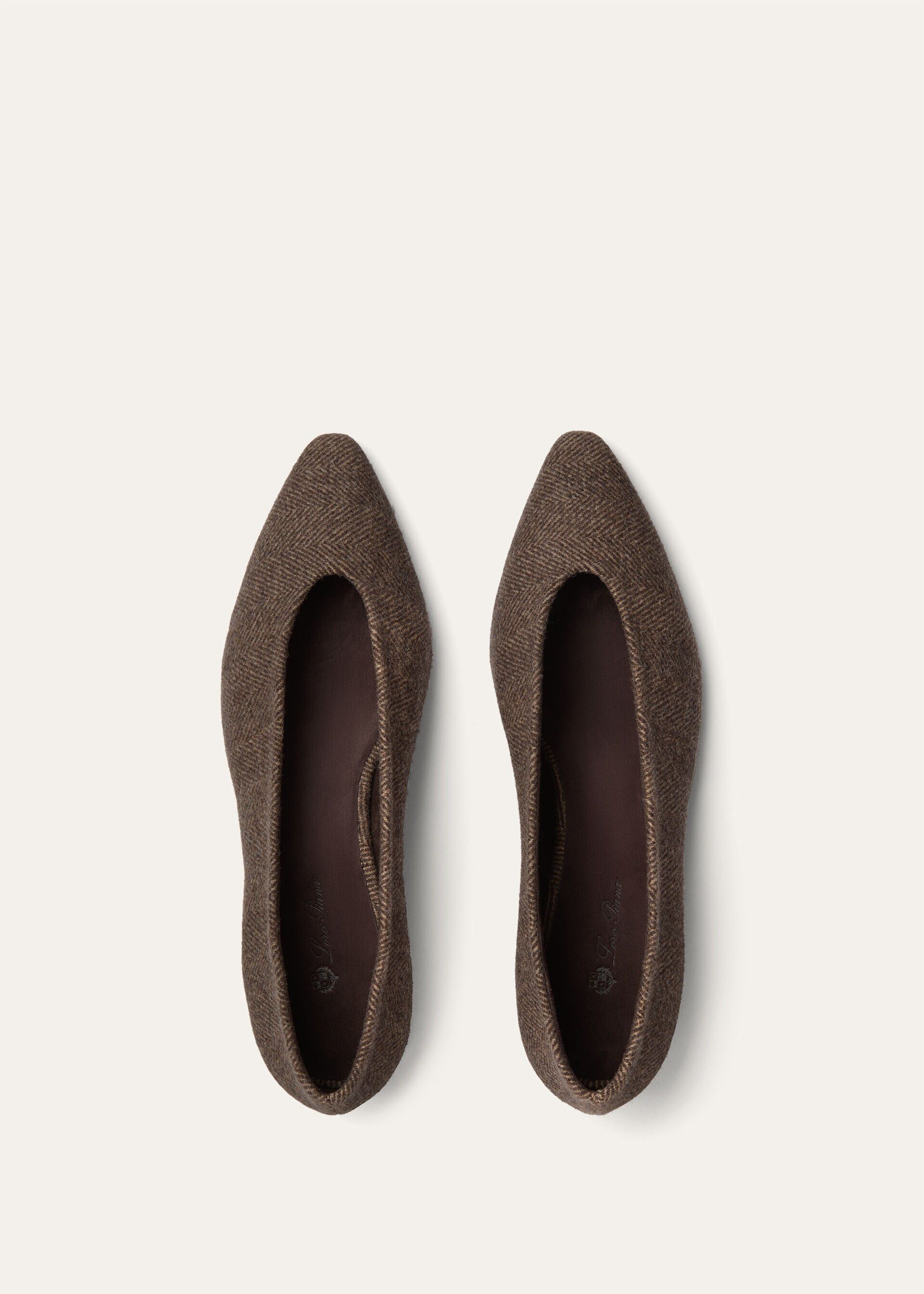 Loro Piana os11x0326 FAR1166 Rebecca Ballet Flats in Brown Chevron Size US 8 / IT 38 - 7 Thumbnail