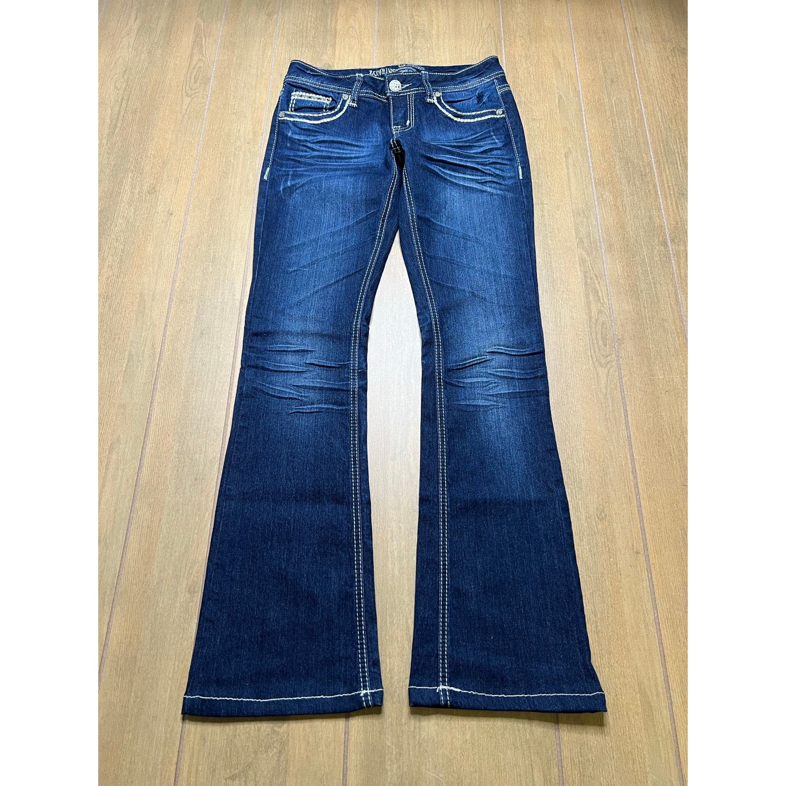 Vintage ZCO Jeans Premium Womens Size 7 Bootcut Flare Dark Wash Y2K Size 29" - 1 Thumbnail