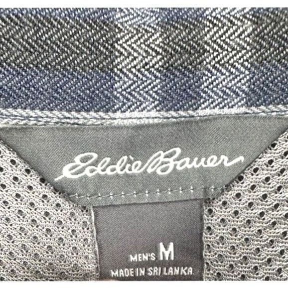 Eddie Bauer Eddie Bauer Button-Up Shirt Mens Medium Blue/Gray Plaid Flap Pockets NEW Size US M / EU 48-50 / 2 - 6 Thumbnail