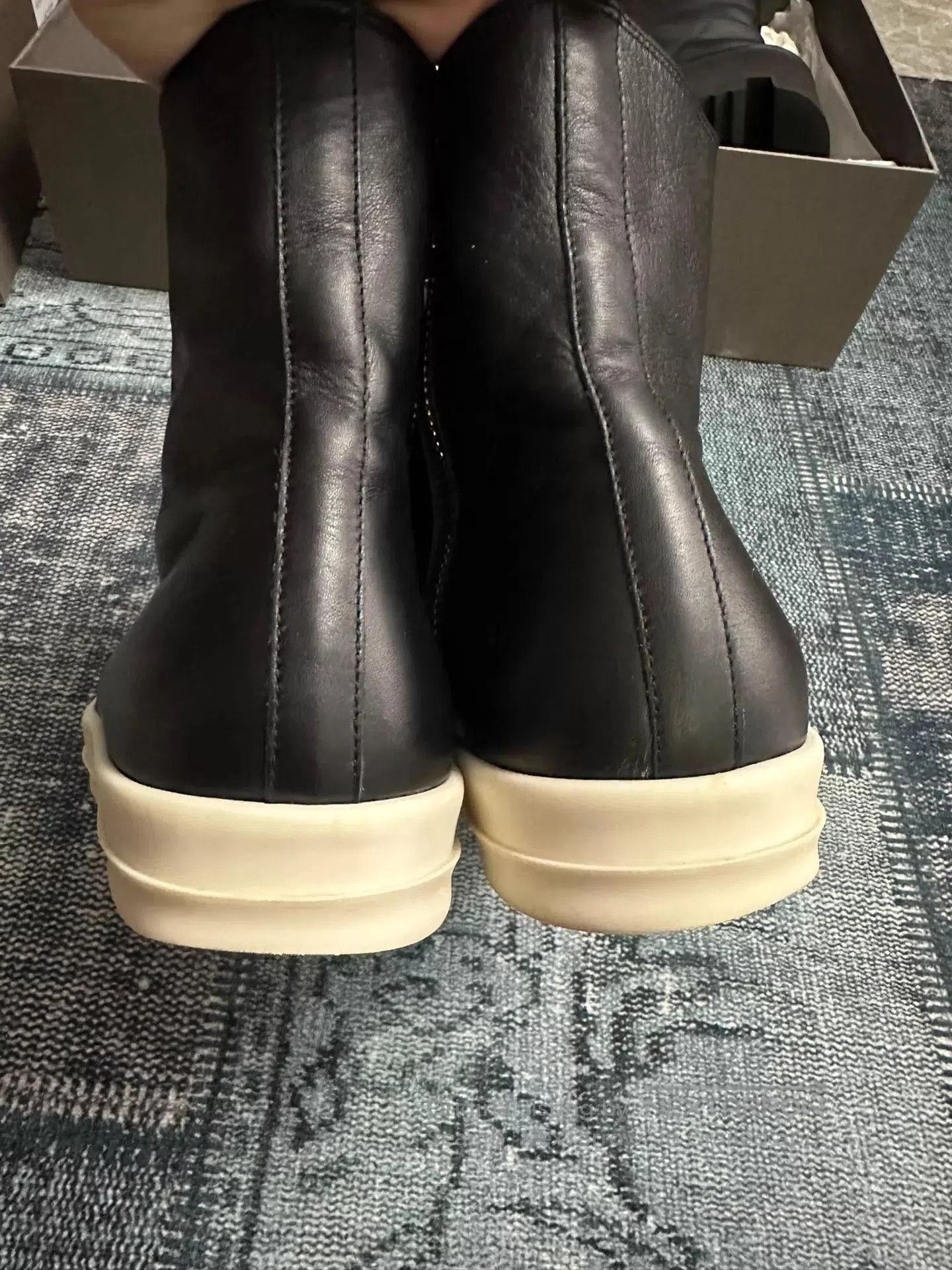 Rick Owens Black High-Top Leather Sneakers Size 11. Size US 11 / EU 44 - 5 Thumbnail